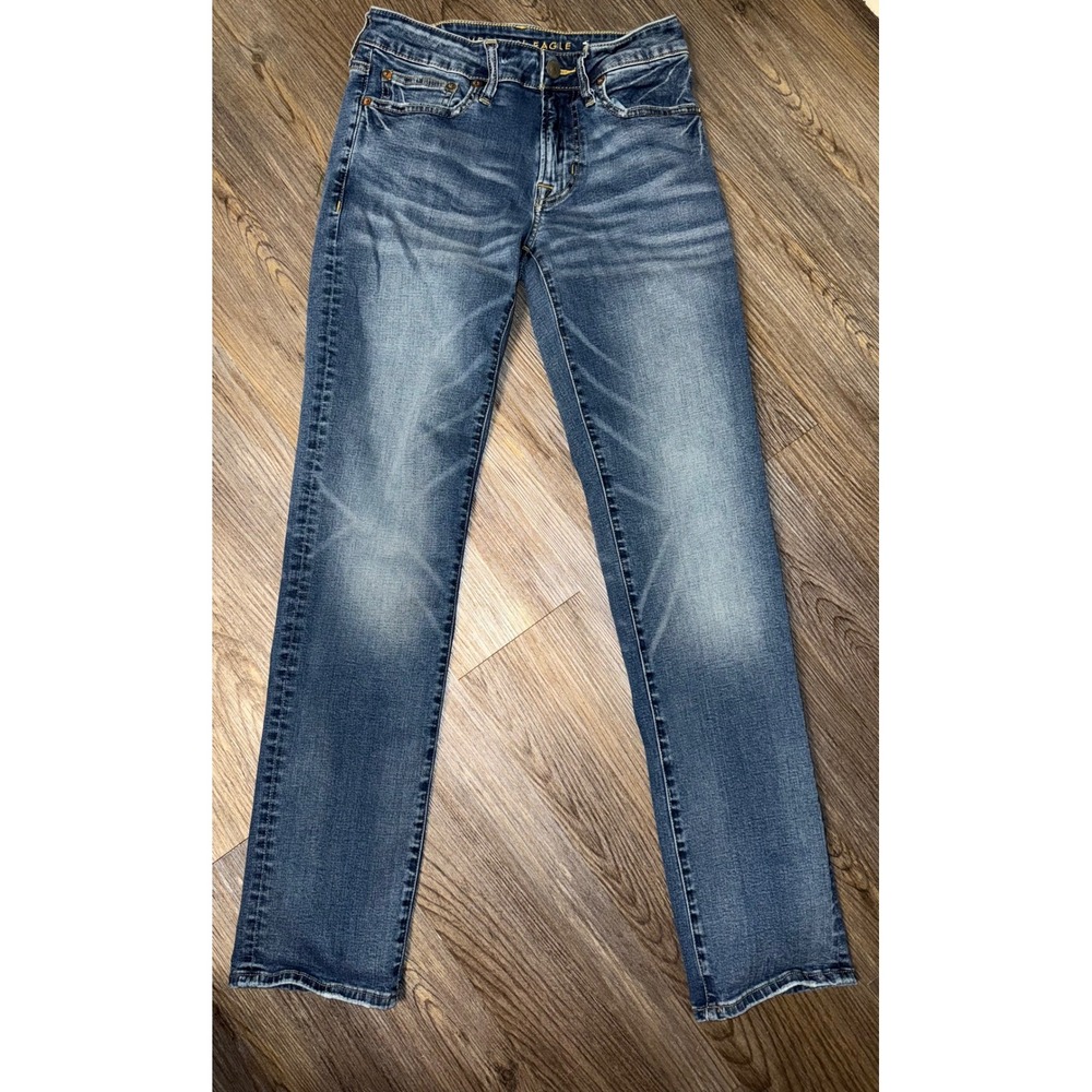 American Eagle Outfitters Jeans Medium‎ Wash Straight Leg Flex Waist 28x32
